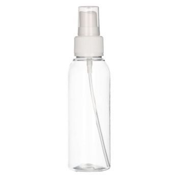 100 ml bottle Basic Round PET transparent 24.410 + Spraypump PP white 