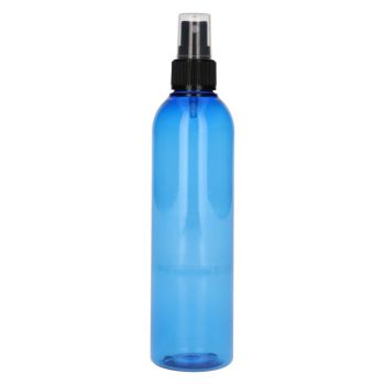 250 ml bottle Basic Round PET blue + spraypump black