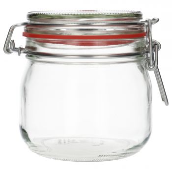 634 ml Wirehanger jar round glass clear special, 502g