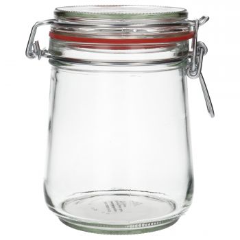 800 ml Wirehanger jar round glass clear special, 605g