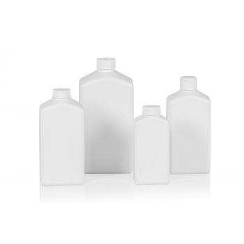 Standard Square Bottle HDPE White