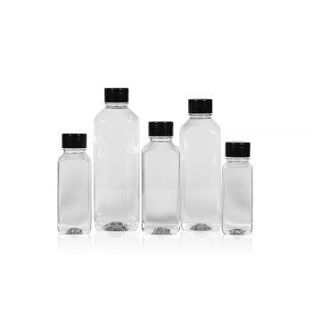 Recycled Juice Square bottles PET Transparent